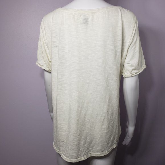 Old Navy Off White Cotton Calla Lily Shirt, Size Large - Picture 4 of 8